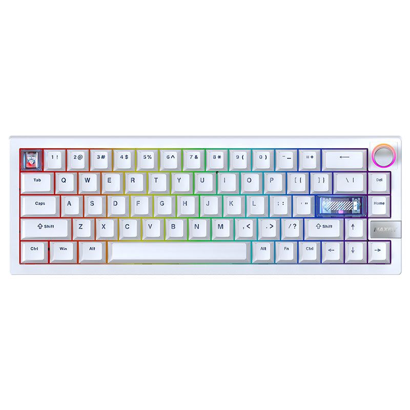 Fantech MAXFIT6 65% Hot-Swap QMK/VIA Wireless Mechanical Keyboard with Knob White - Brown Switch