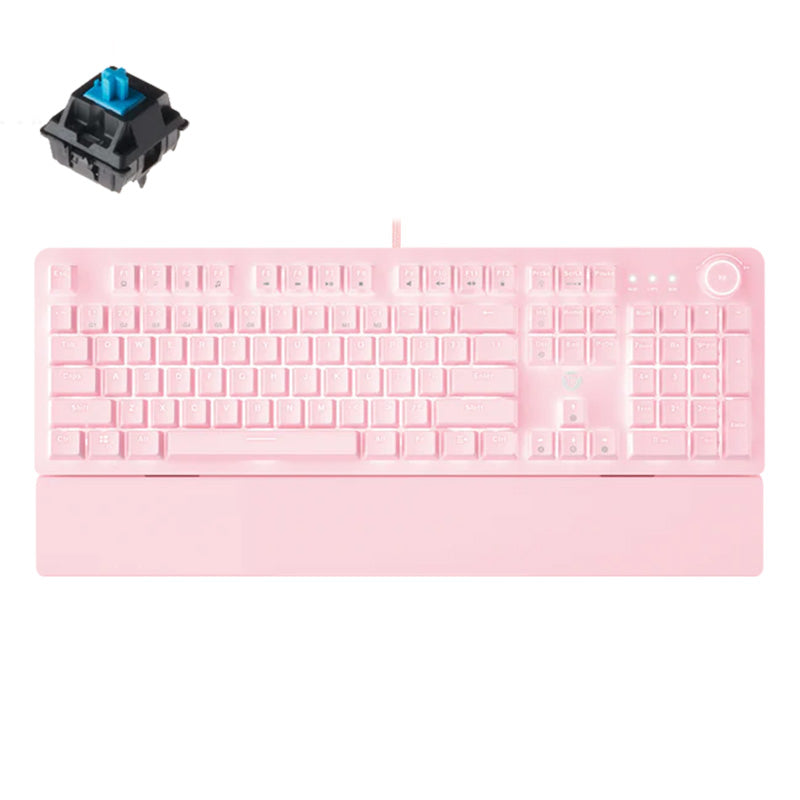 Fantech MK853 Maxpower RGB Wired Mechanical Pink Gaming Keyboard with Outemu Blue Switch with Pink Wrist Rest