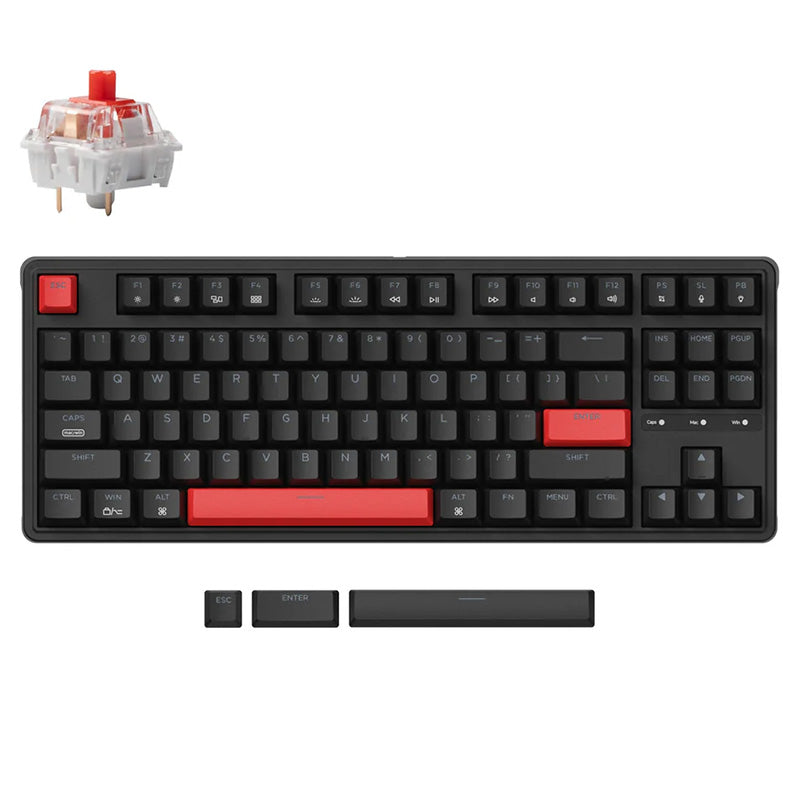 Keychron C3 Pro QMK/VIA Red Backlight Wired Mechanical Keyboard - Red Switch
