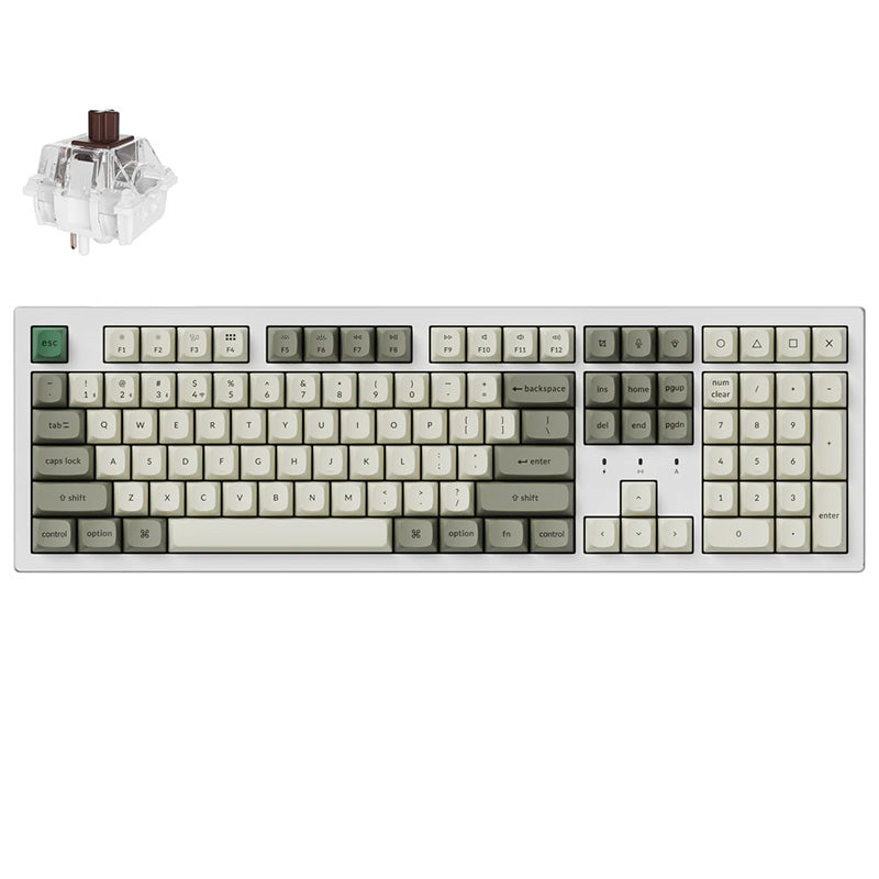 Keychron K10 Max White QMK/VIA Hot-Swap RGB Backlit Wireless Mechanical Keyboard - Brown Switch