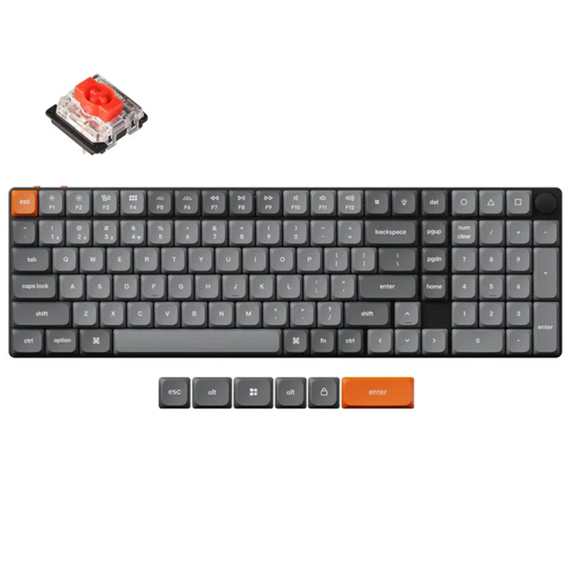 Keychron K17 Max QMK Wireless Low Profile Gateron Mechanical Hot-Swap Keyboard RGB Backlight - Red Switch