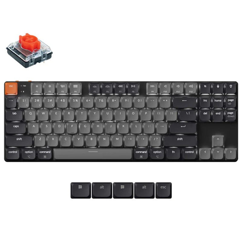 Keychron K1v6 Low-Profile QMK White Backlit Wireless Mechanical Keyboard - Red Switch