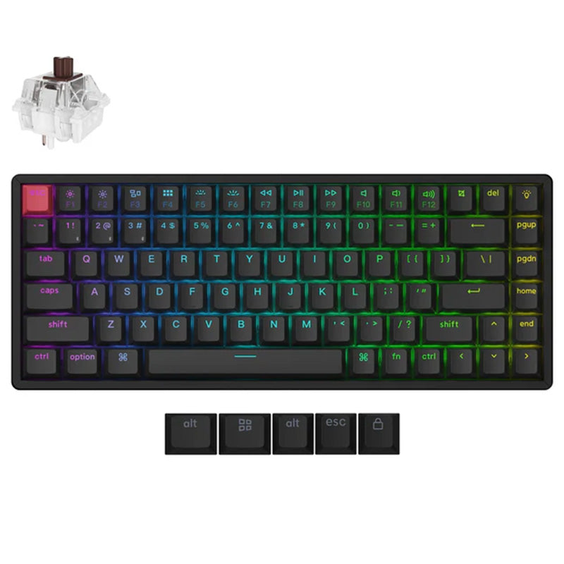 Keychron K2v3 QMK RGB Backlit Hot-Swap Wireless Mechanical Keyboard Aluminium Frame - Brown Switch