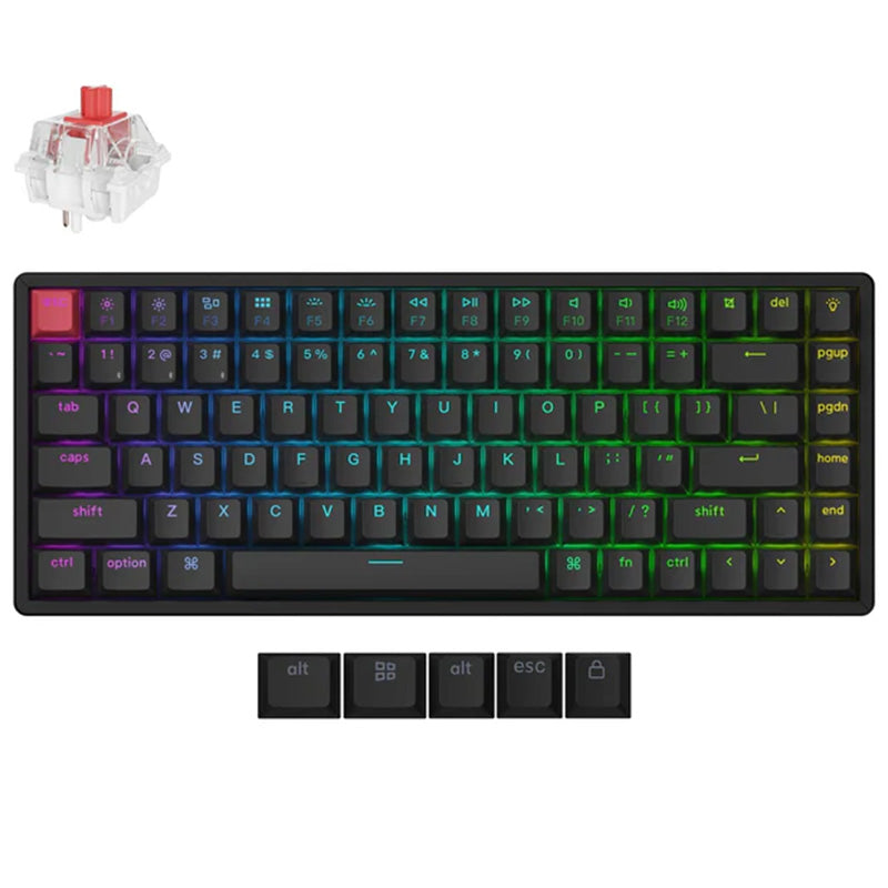 Keychron K2v3 QMK RGB Backlit Hot-Swap Wireless Mechanical Keyboard Aluminium Frame - Red Switch