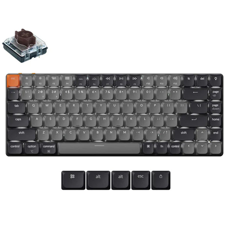 Keychron K3v3 Low-Profile QMK White Backlit Wireless Mechanical Keyboard - Brown Switch