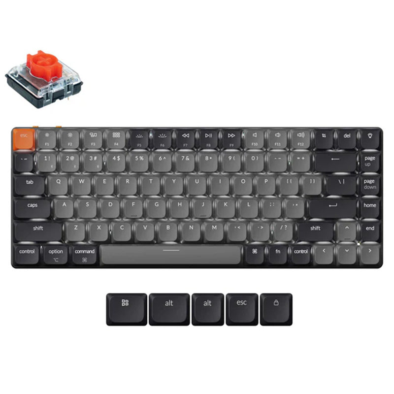 Keychron K3v3 Low-Profile QMK White Backlit Wireless Mechanical Keyboard - Red Switch