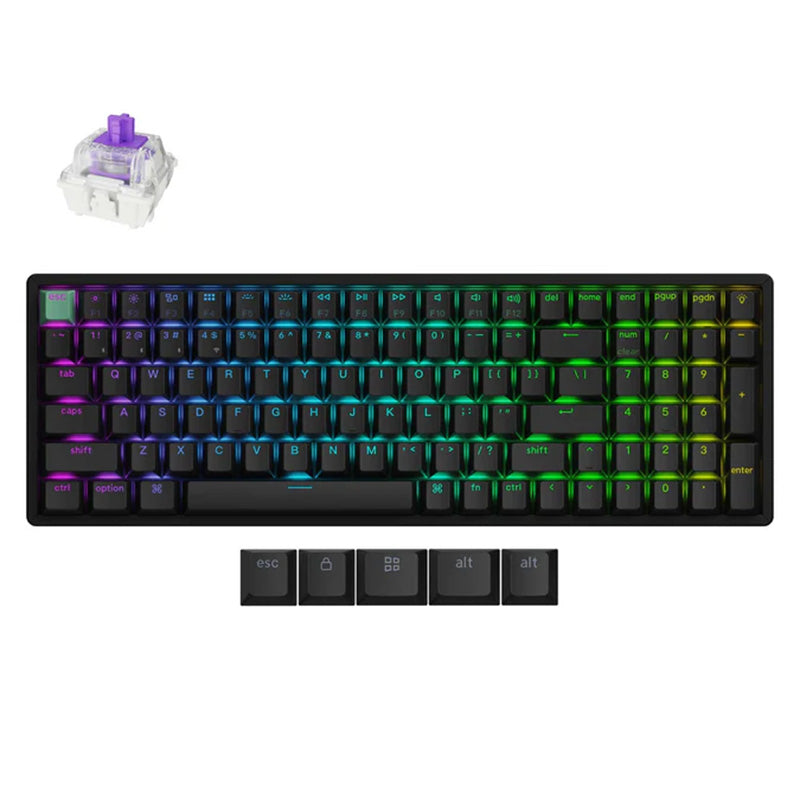 Keychron K4 HE Black QMK Wireless Magnetic Keyboard Standard Version Gateron Double-Rail - Nebula Switch