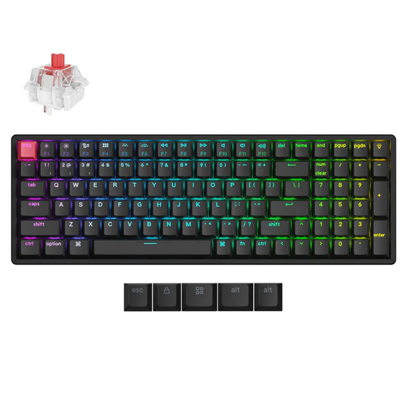 Keychron K4v3 QMK RGB Backlit Hot-Swap Wireless Mechanical Keyboard Aluminium Frame - Red Switch