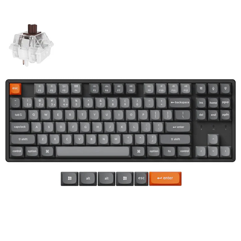 Keychron K8 Max QMK/VIA Hot-Swap RGB-Backlight Aluminium Frame Wireless Mechanical Keyboard - Super Brown Switch