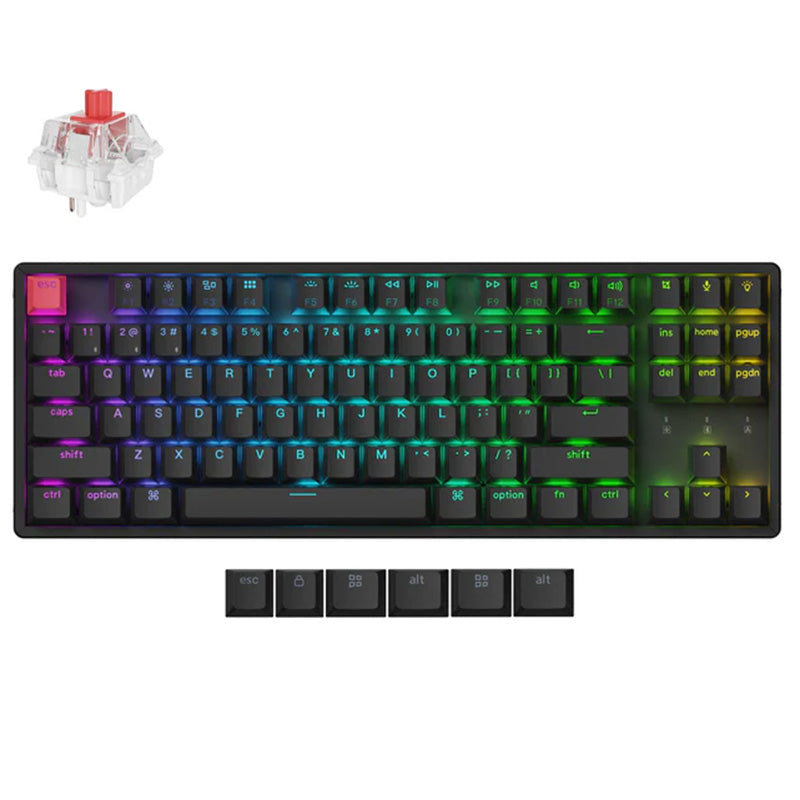 Keychron K8v2 Hot Swappable Wireless Mechanical Keyboard RGB Backlit Aluminium Frame- Keychron Super Red Switch