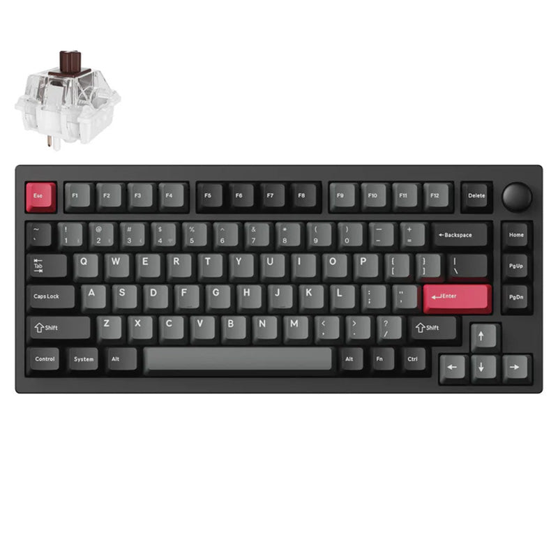 Keychron Lemokey P1 Pro RGB Carbon Black Wireless Mechanical Gaming Keyboard - Super Brown Switch