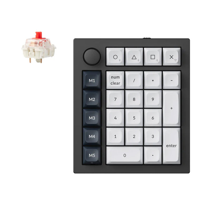 Keychron Q0 Max QMK/VIA Custom Wireless Number Pad Fully Assembled Knob Version Black - Gateron Jupiter Red Switches
