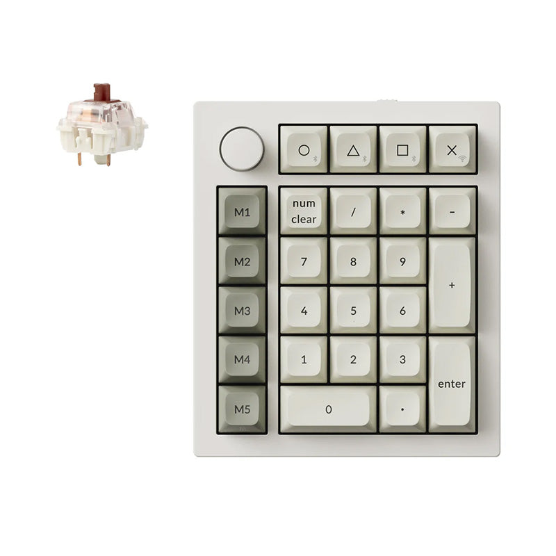 Keychron Q0 Max RGB Shell Custom White Mechanical Wireless Number Pad with Jupiter Brown Switch