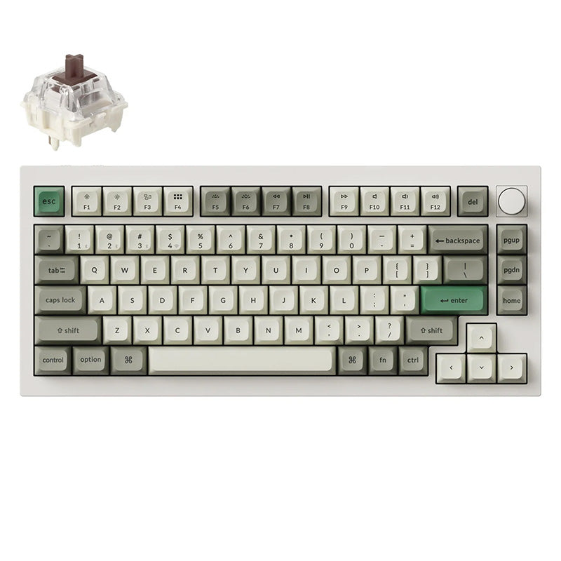 Keychron Q1 Max QMK/VIA Wireless Custom Mechanical Keyboard - Shell White Gateron Jupiter Brown