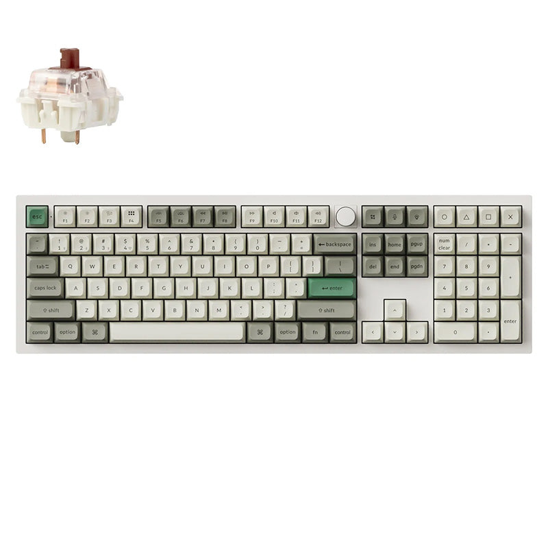 Keychron Q6 Max RGB Wireless White Mechanical Keyboard - Brown Switch
