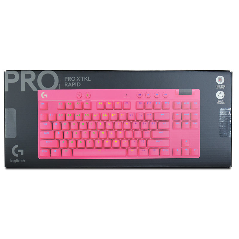 Logitech G PRO X TKL RAPID RGB Wired Mechanical Gaming Keyboard with Magnetic Analog Switches - Magenta