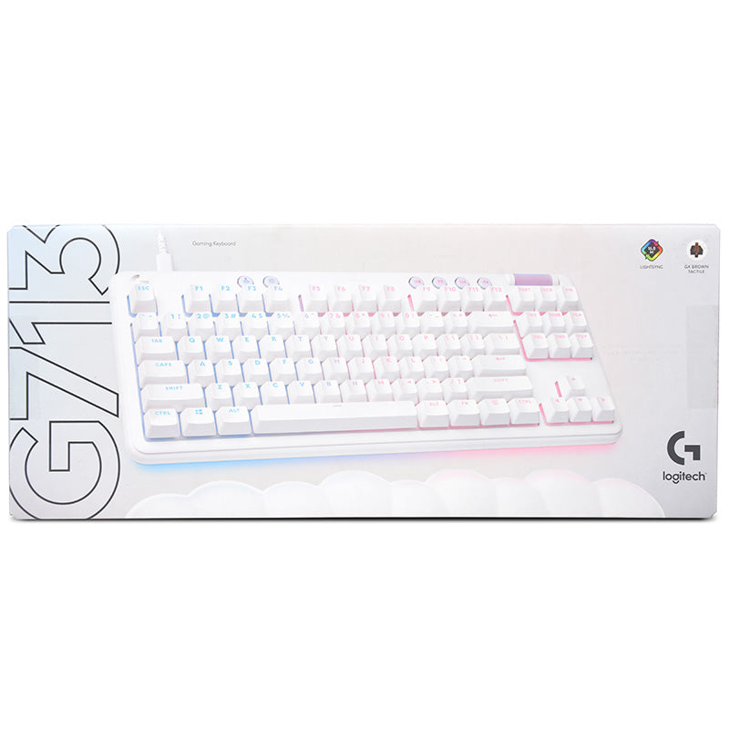 Logitech G713 RGB Wired Mechanical Gaming Keyboard - White English Tactile - Aurora Collection