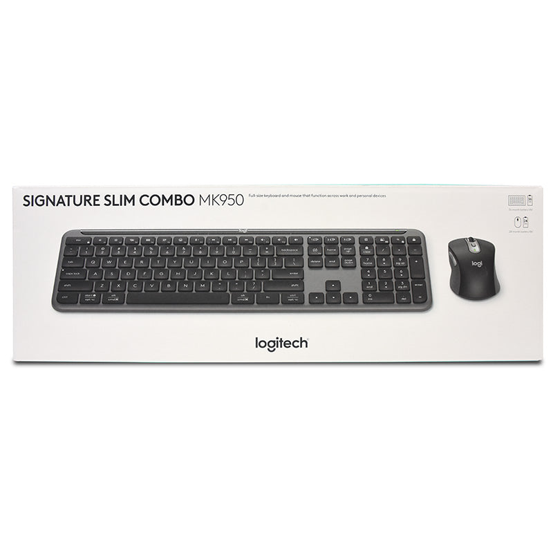 Logitech MK950 Signature Slim Wireless Keyboard and Mouse Combo - Graphite