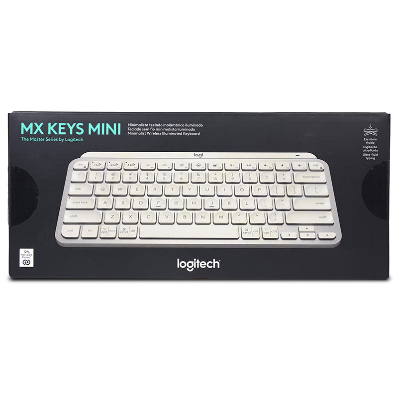 Logitech MX Keys Mini Minimalist Illuminated Wireless Keyboard - Pale Grey