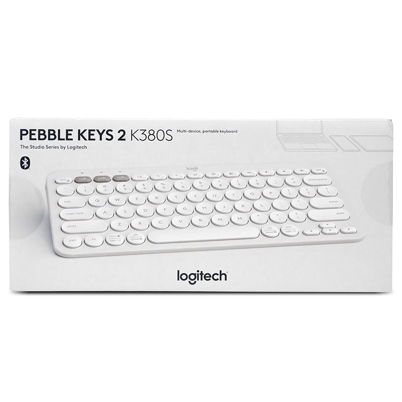 Logitech Pebble Keys 2 K380S Slim Bluetooth Wireless Keyboard - Tonal White