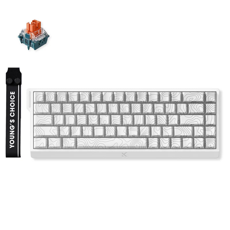 MCHOSE Ace 68 HE Magnetic 8K Wired Gaming Keyboard - TTC Uranus Magnetic Switch eSports White Topographic