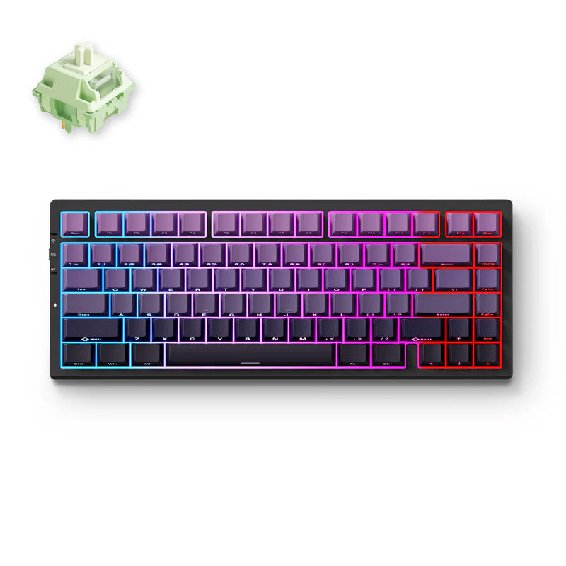 MCHOSE G75 Pro 75% Layout Hot-Swap Wireless Mechanical Keyboard Matcha Latte Switch - Black Purple Gradient
