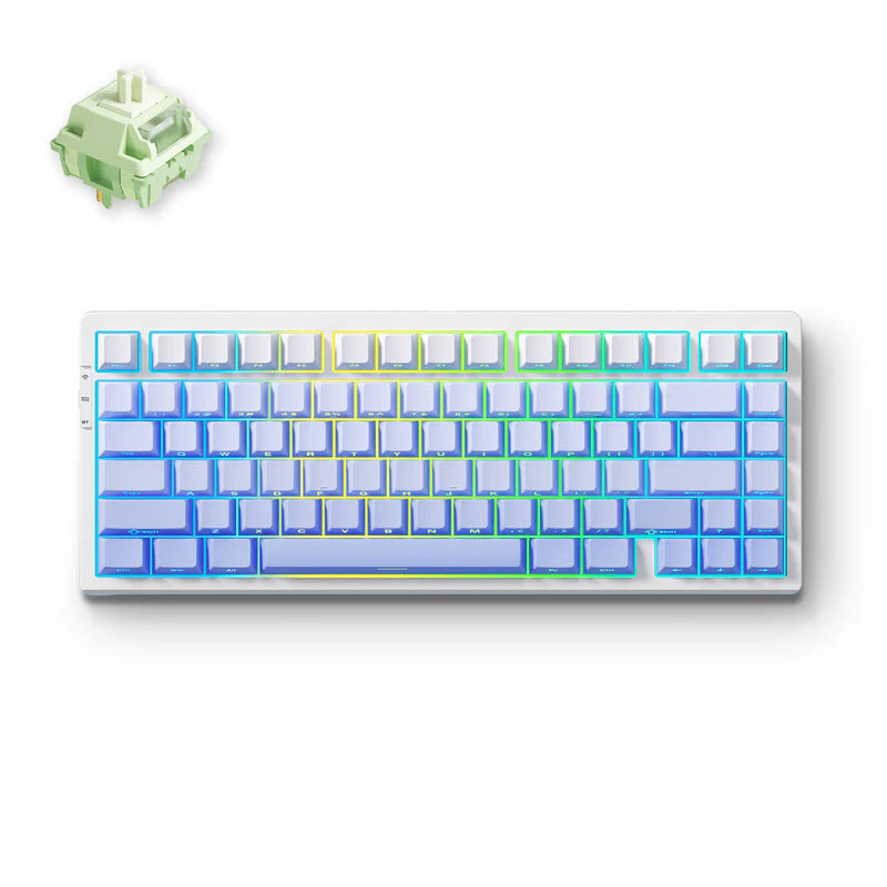MCHOSE G75 Pro Hot-Swappable RGB Glacier Gradient Wireless Mechanical Keyboard - Matcha Latte Switch