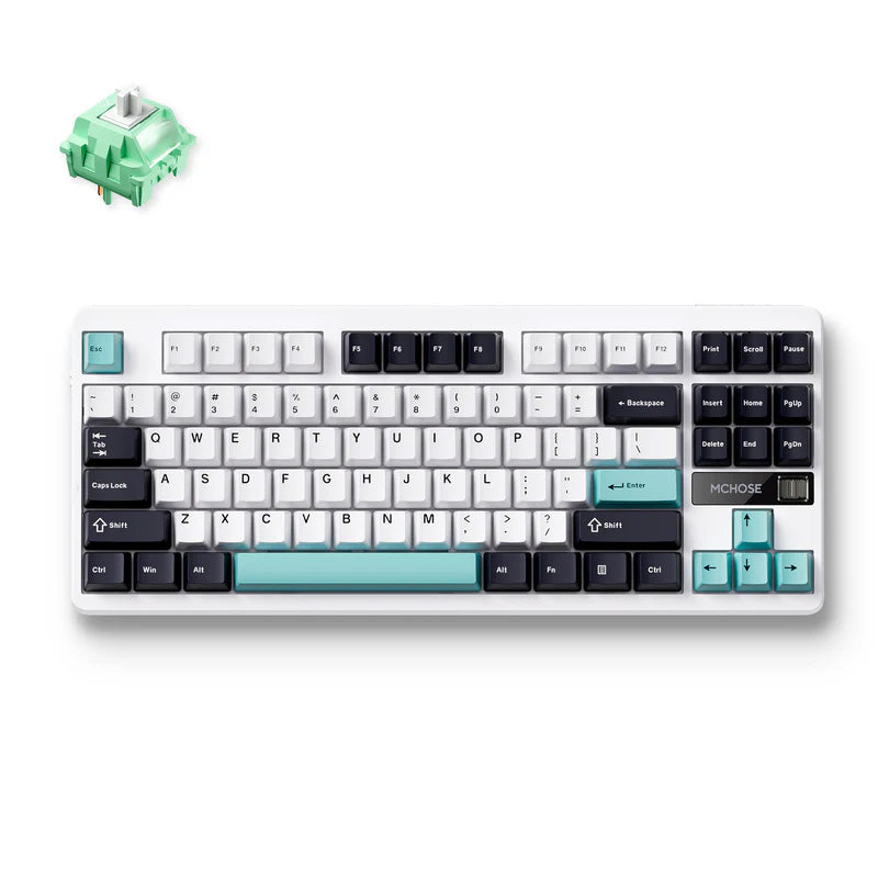 MCHOSE G87 Wireless Gasket Mount Custom Mechanical Keyboard Cyan Blue - Cabbage Tofu Switch