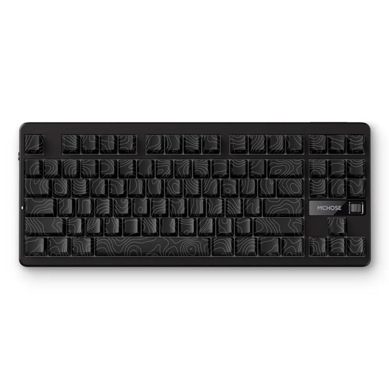 MCHOSE G87 Wireless Gasket Mount Custom Mechanical Keyboard - Ice Blue Switch Black Topographic
