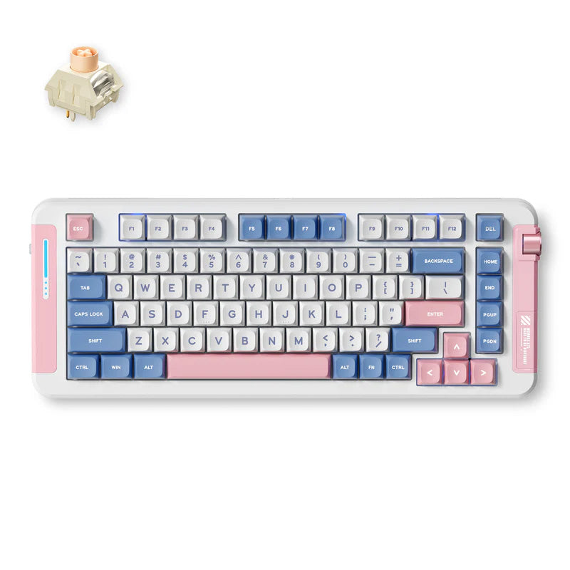 MCHOSE X75 Pink Blue Wireless Gasket Mount Mechanical Keyboard - Icy Creamsicle Switch