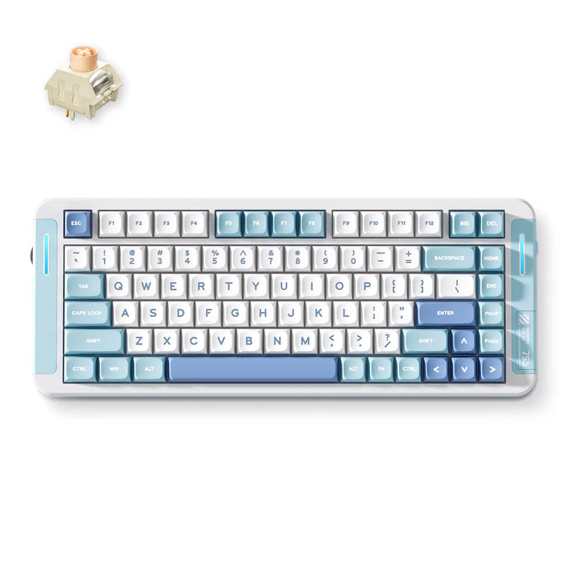 MCHOSE X75 V2 Gasket Mount 75% Layout Hot-Swap Wireless Mechanical Keyboard Icy Creamsicle Switch Blue