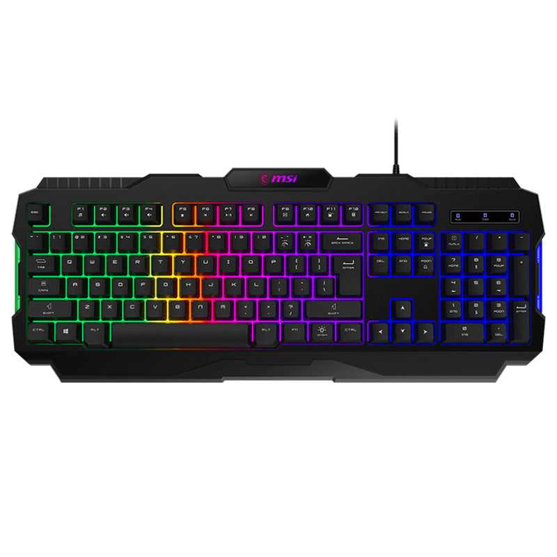 MSI Forge GK100 Membrane RGB Wired Gaming Keyboard - Black