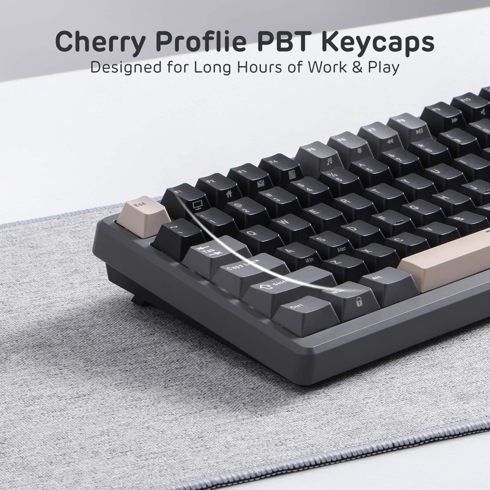 RK ROYAL KLUDGE M75 Mechanical Keyboard, RGB, 2.4Ghz/BT/Wired, Customized Switches, Black, Mixed Color