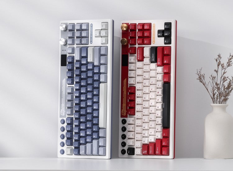 RK ROYAL KLUDGE M87 Mechanical Keyboard, RGB, 2.4Ghz/BT/Wired, Customized Switches, Blue, Mixed Color
