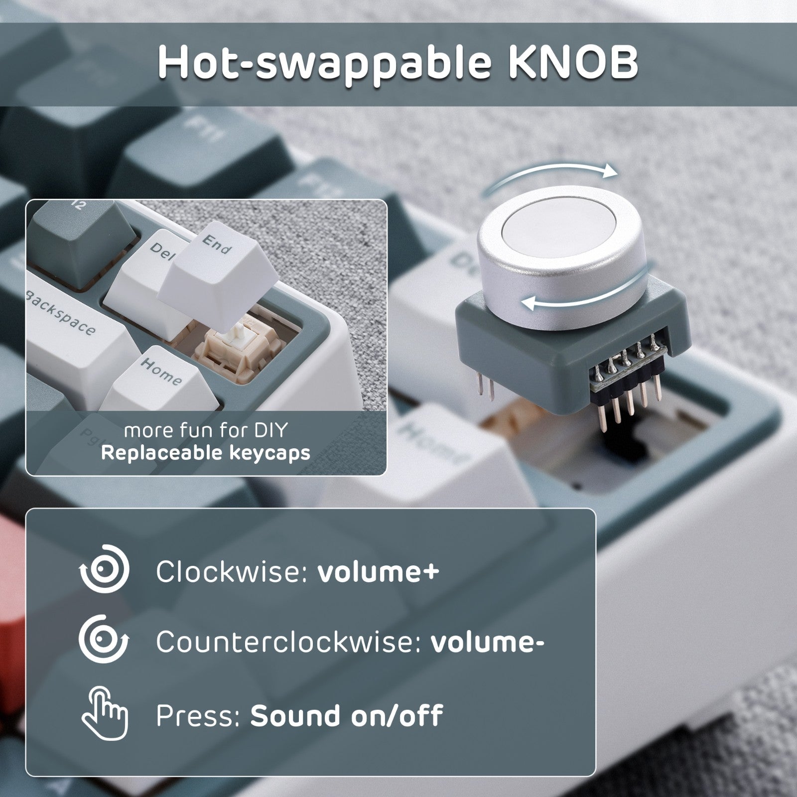 RK ROYAL KLUDGE R75Pro Mechanical Keyboard, RGB, 2.4Ghz/BT/Wired, Customized Switches, Green, Mixed Color