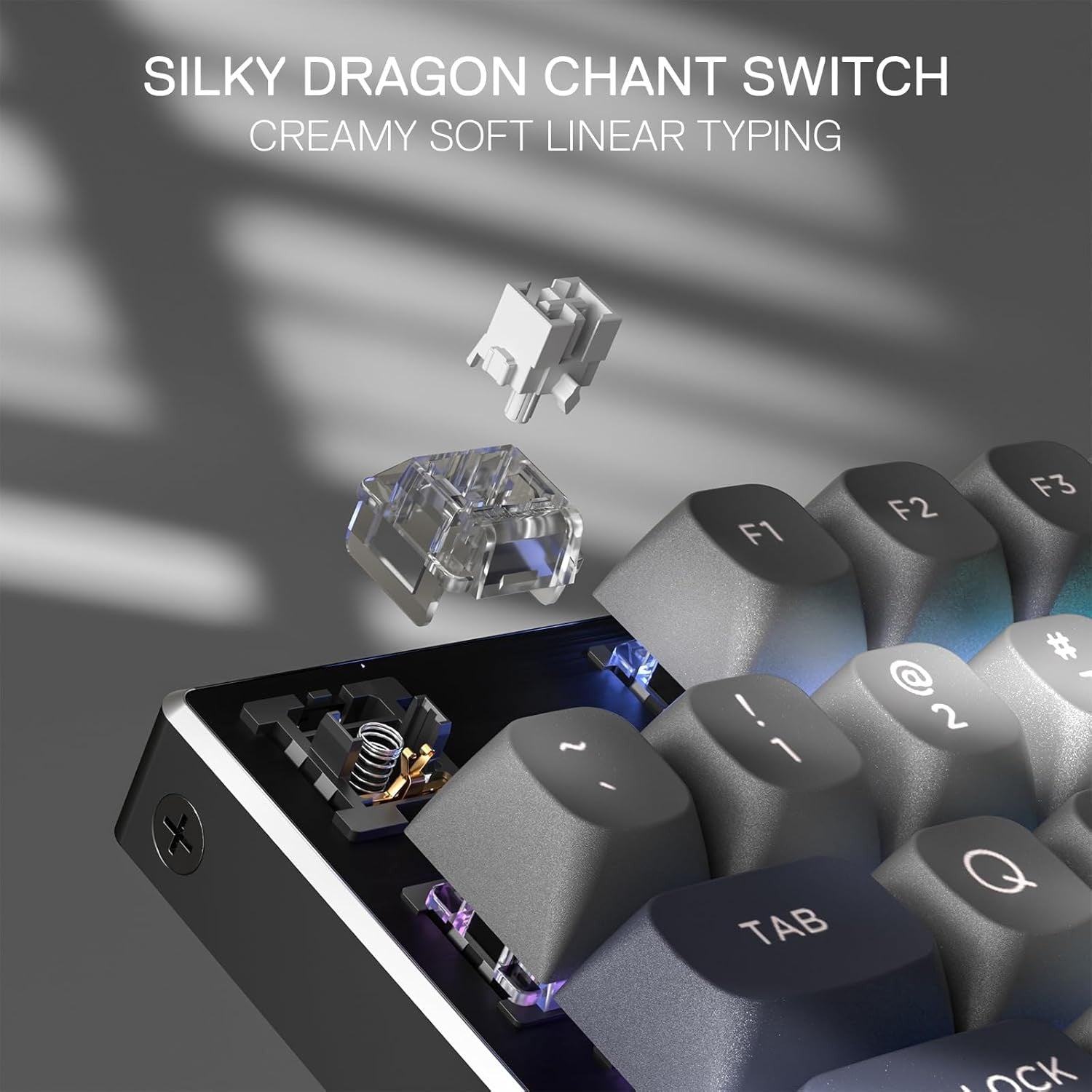 Redragon K556 SE Wired Gaming 104 Keys Hot-Swap Mechanical Noise Dampening Kit Keyboard,Dragon Chant Switches,Gray&Black&Pink