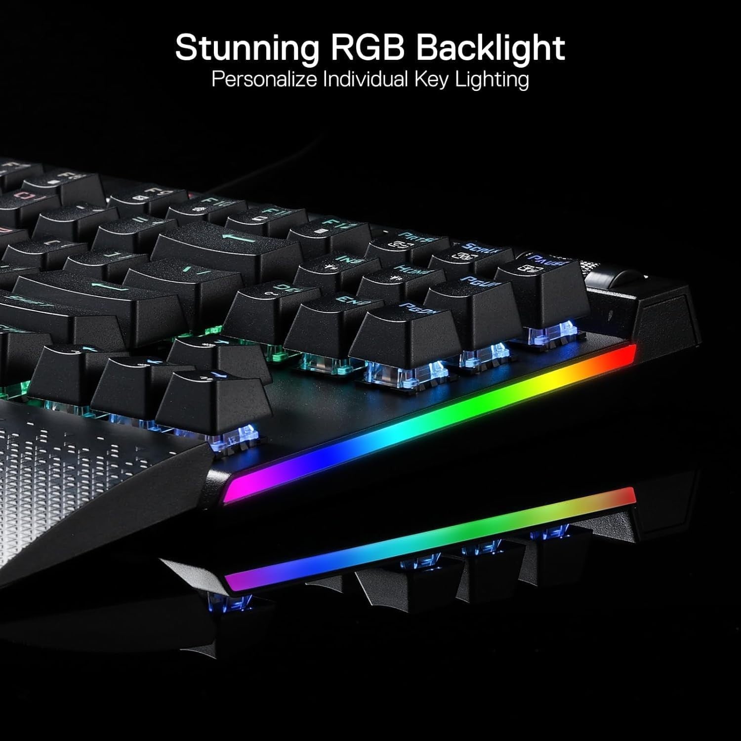 Redragon K587 PRO TKL RGB 3-Mode Wireless Mechanical 87 Keys Gaming 9 Dedicated Macro Keys Keyboard,Detachable Wrist Rest, Hot-Swap Linear Red Switche