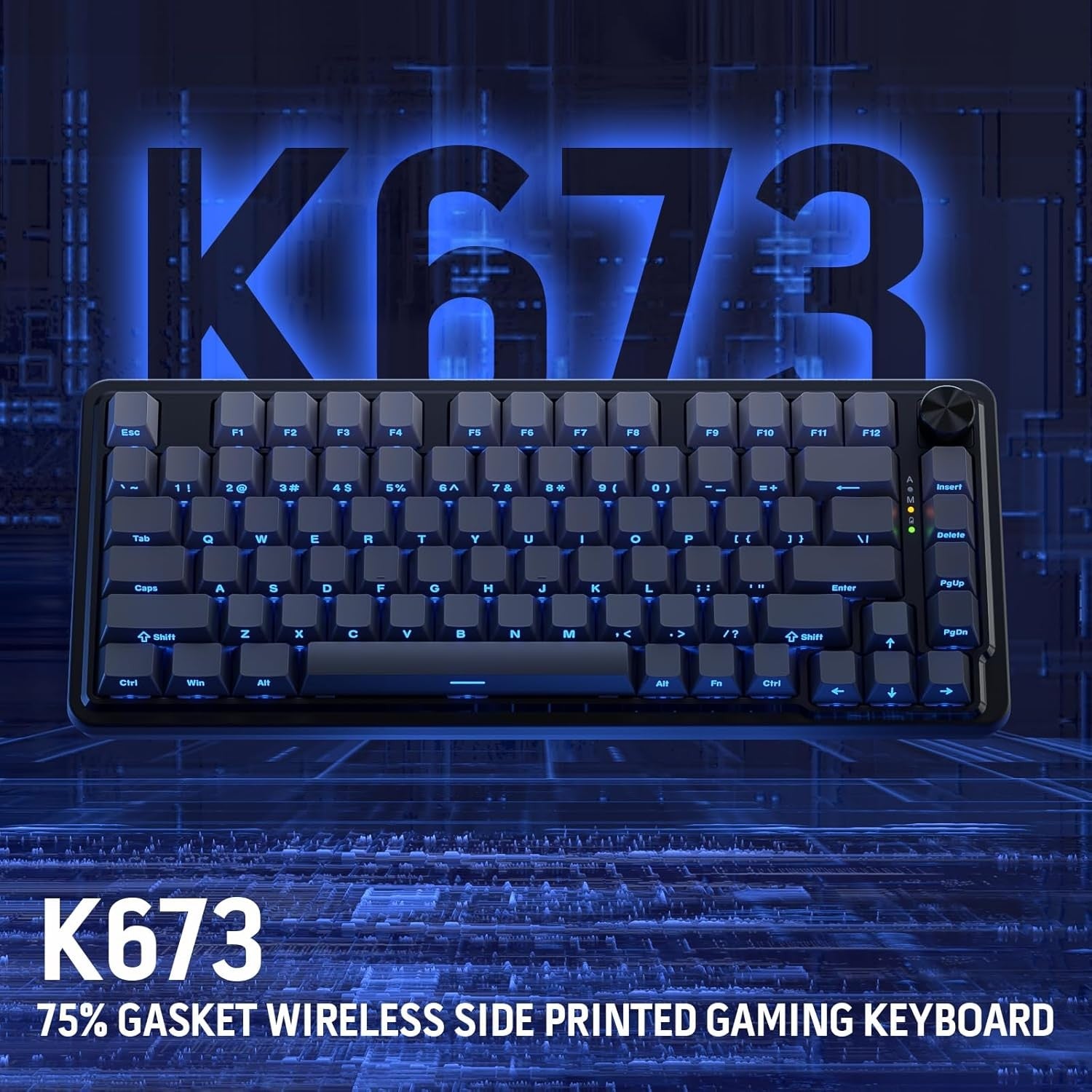 Redragon K673 GB 75% Wireless Gasket RGB Gaming 3-Modes 81 Keys PBT Compact Mechanical Hot-Swap Socket 5-Layer Noise Dampening Keyboard
