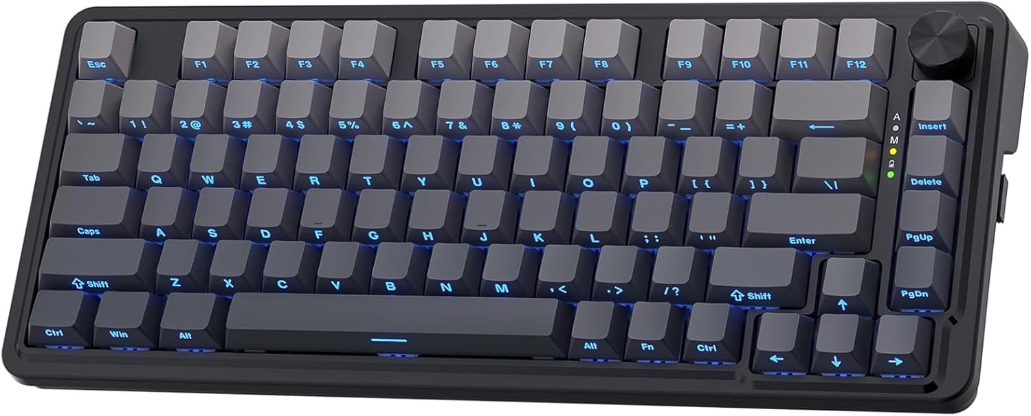 Redragon K673 GB 75% Wireless Gasket RGB Gaming 3-Modes 81 Keys PBT Compact Mechanical Hot-Swap Socket 5-Layer Noise Dampening Keyboard
