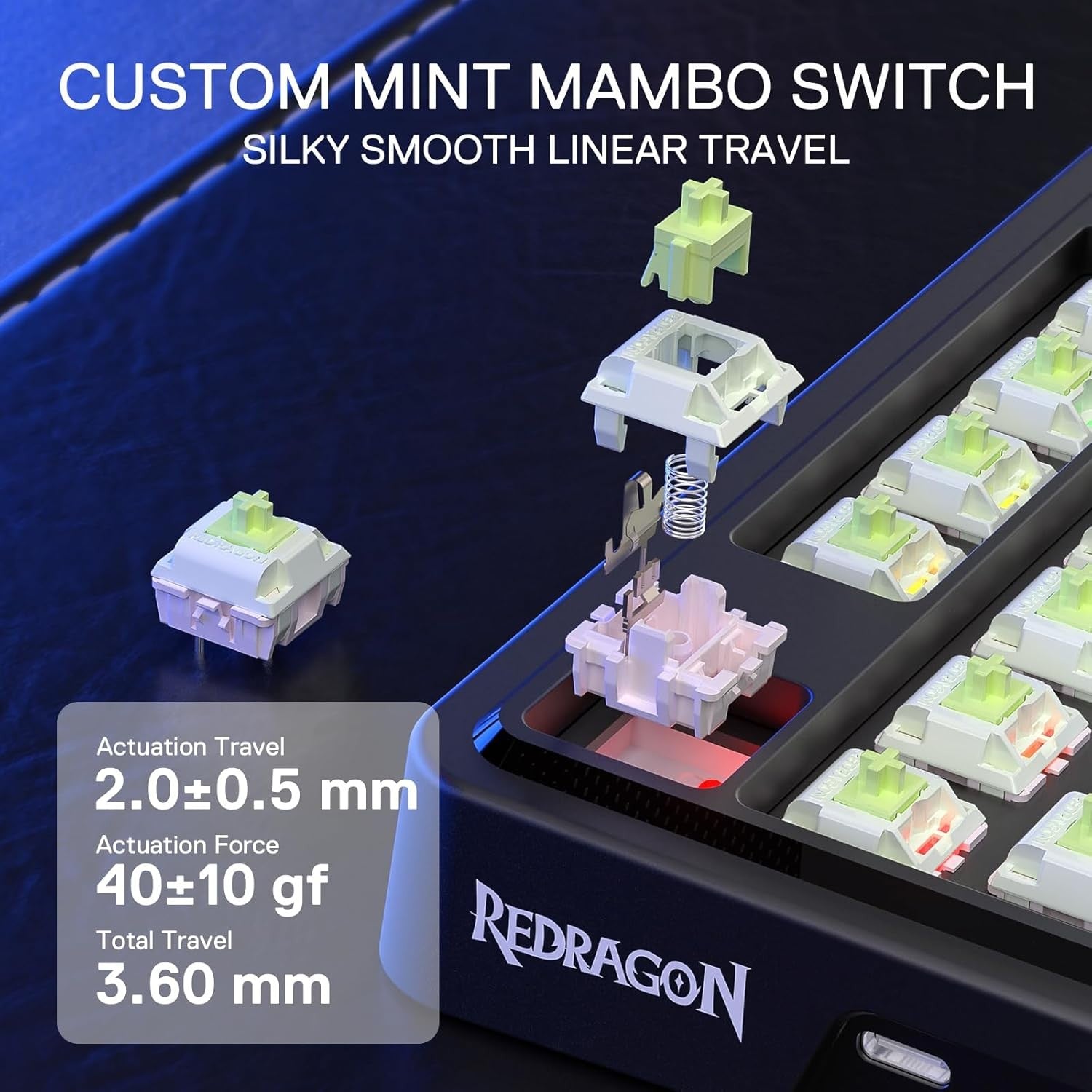 Redragon K673 GB 75% Wireless Gasket RGB Gaming 3-Modes 81 Keys PBT Compact Mechanical Hot-Swap Socket 5-Layer Noise Dampening Keyboard