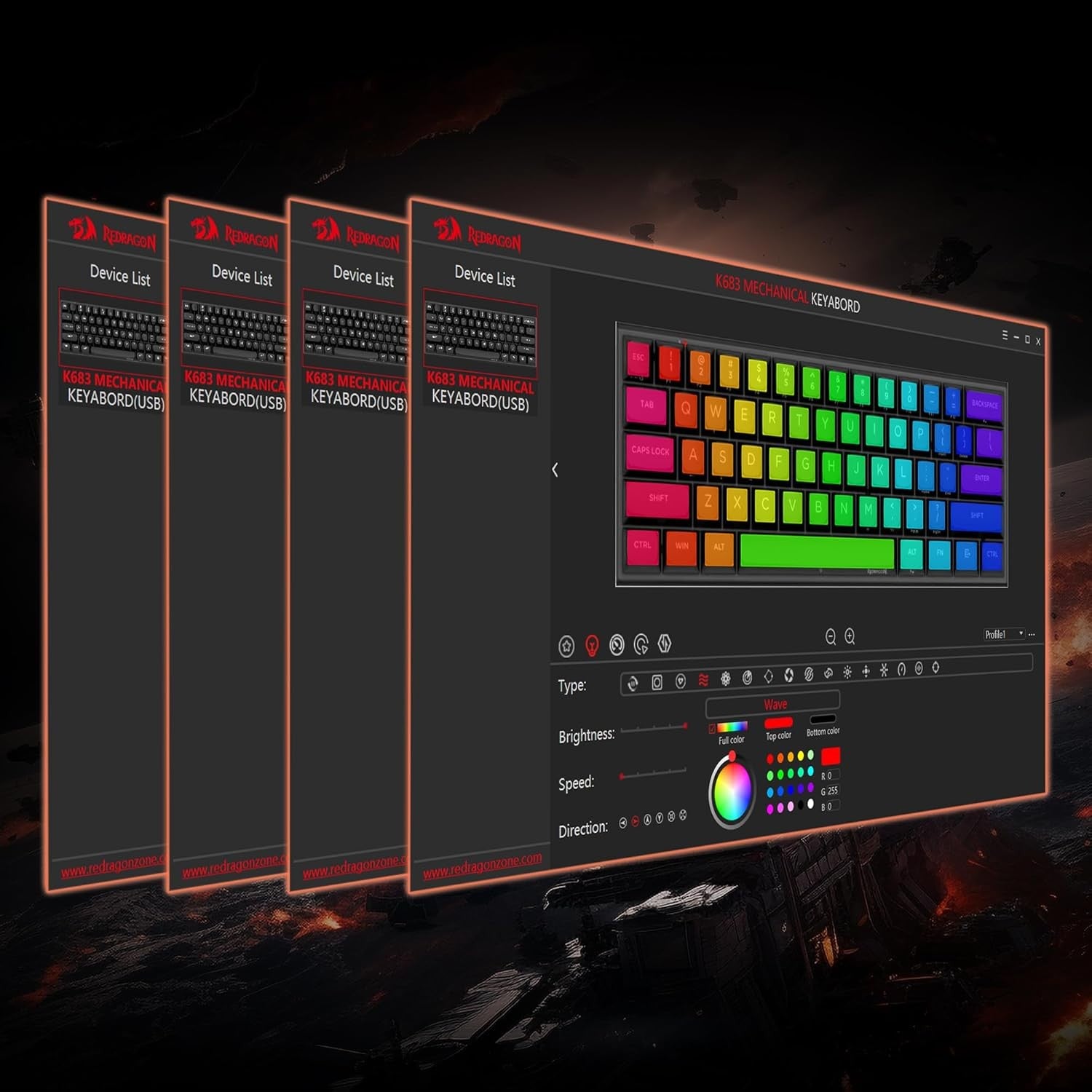 Redragon K683 Rapid Trigger HE Gaming Keyboard, 60% 61 Keys Wired Mechanical Keyboard w/Hyper-Fast Actuation, Dedicated Magnetic Switch