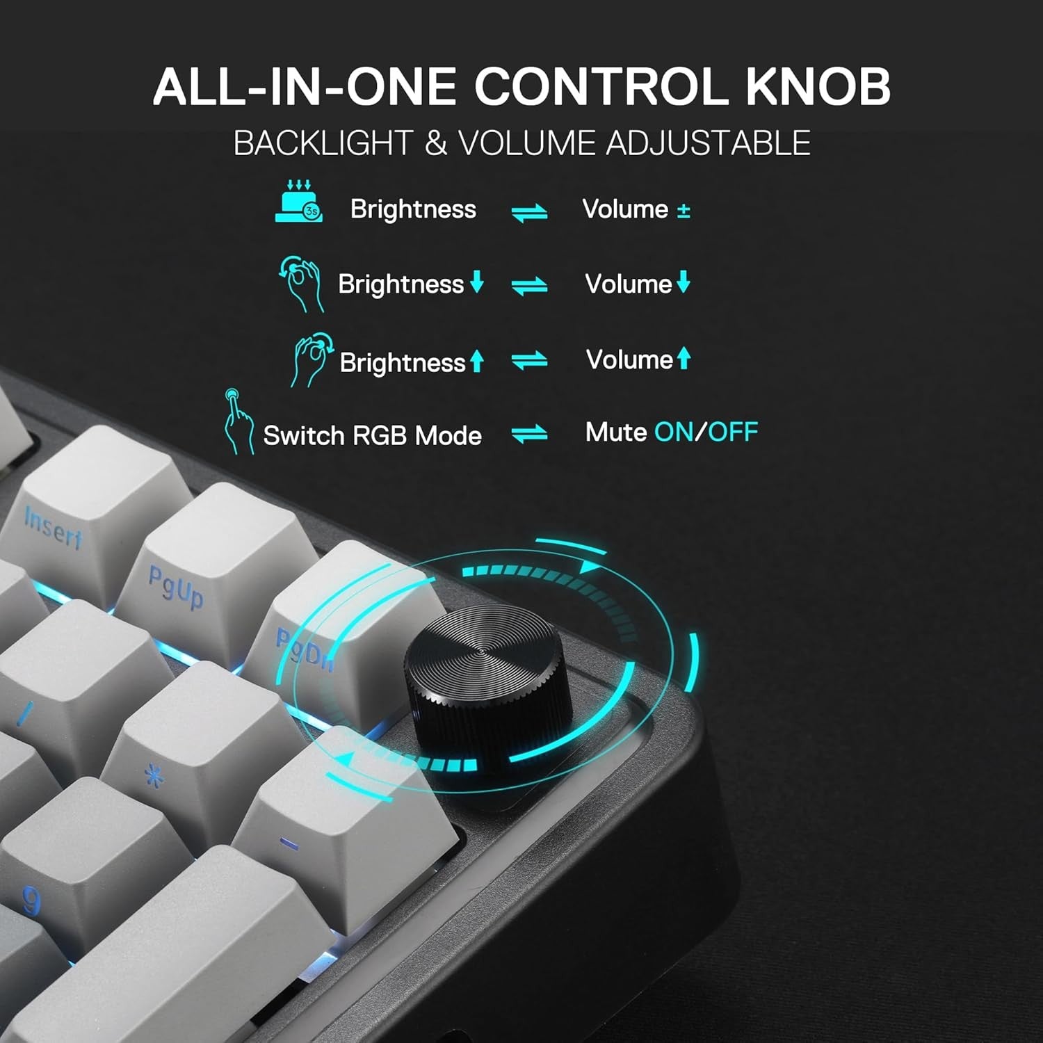 Redragon K686 PRO 98 Keys Wireless Gasket RGB Gaming 3-Mode Win/Mac Mechanical 5-Layer Noise Dampening Keyboard,Hot-Swap in Linear Red Switch, Blue Hi
