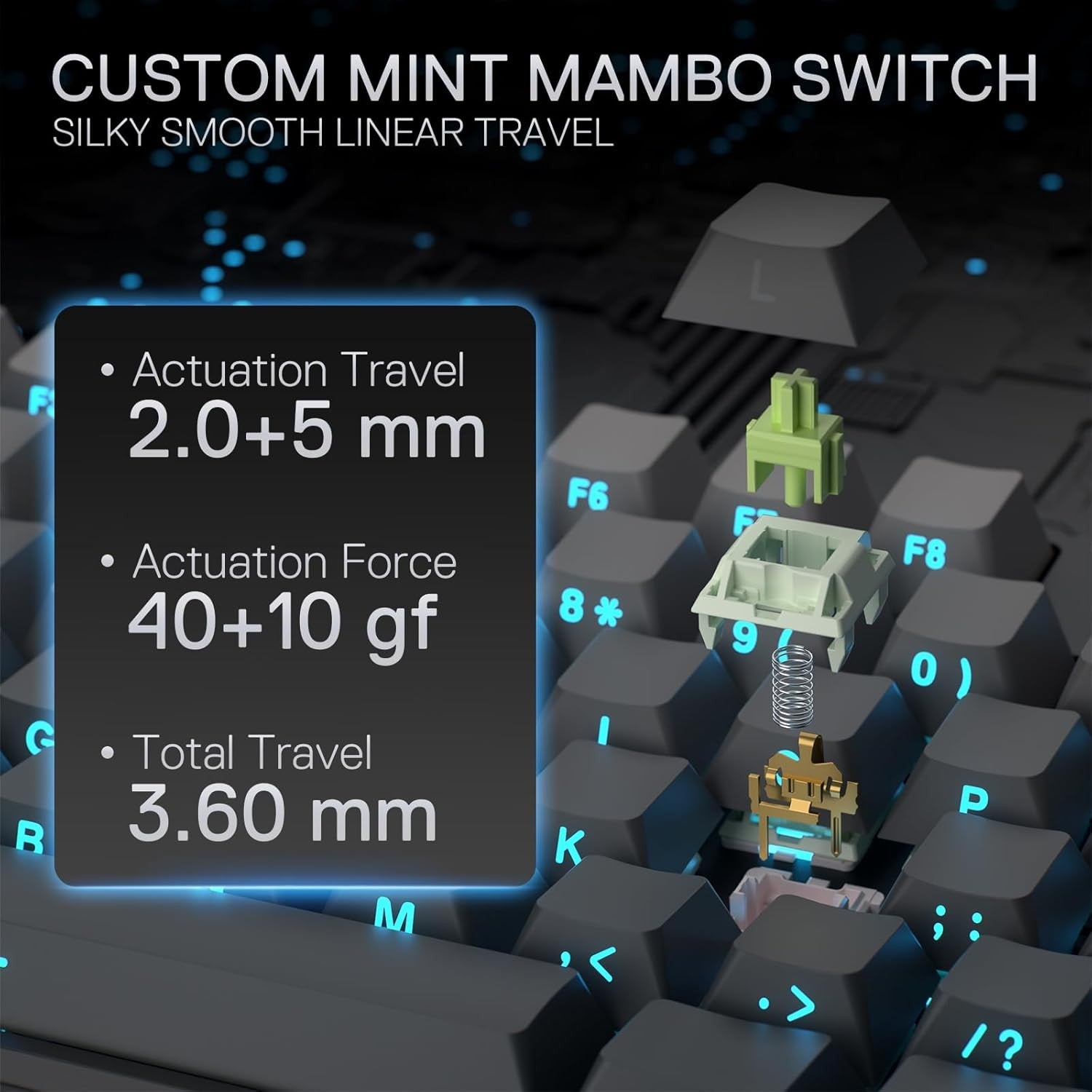 Redragon K707 PRO GB 80% Gasket RGB Gaming 3-Modes Wireless TKL Mechanical Hot-Swap 5-Layer Noise Dampening Keyboard, Mint Mambo Switch