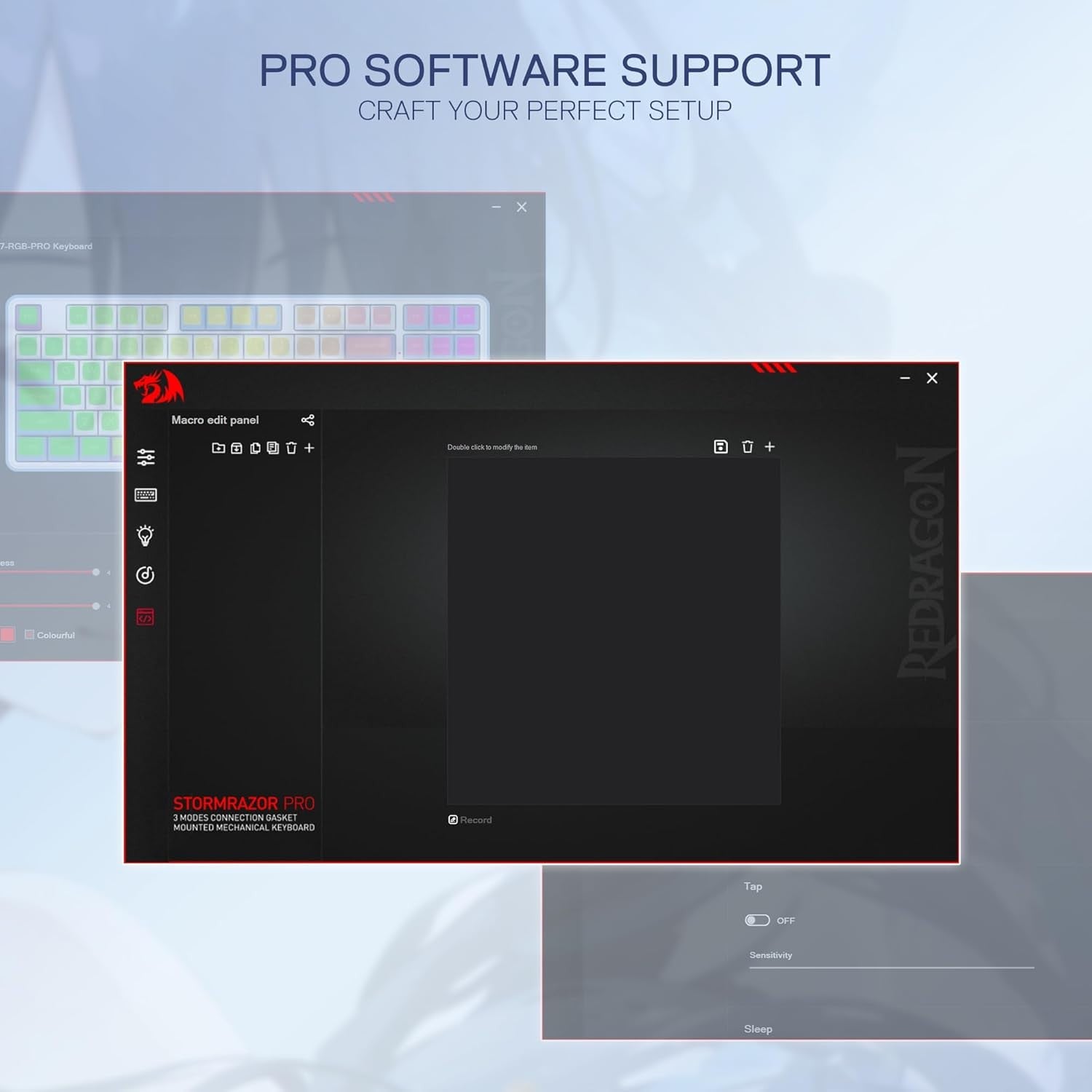 Redragon K707 PRO SE 80% Wireless Gasket RGB Gaming Keyboard, 3-Modes 87 Keys TKL Anime Mechanical Keyboard w/Hot-Swap Socket, Custom Linear Switch