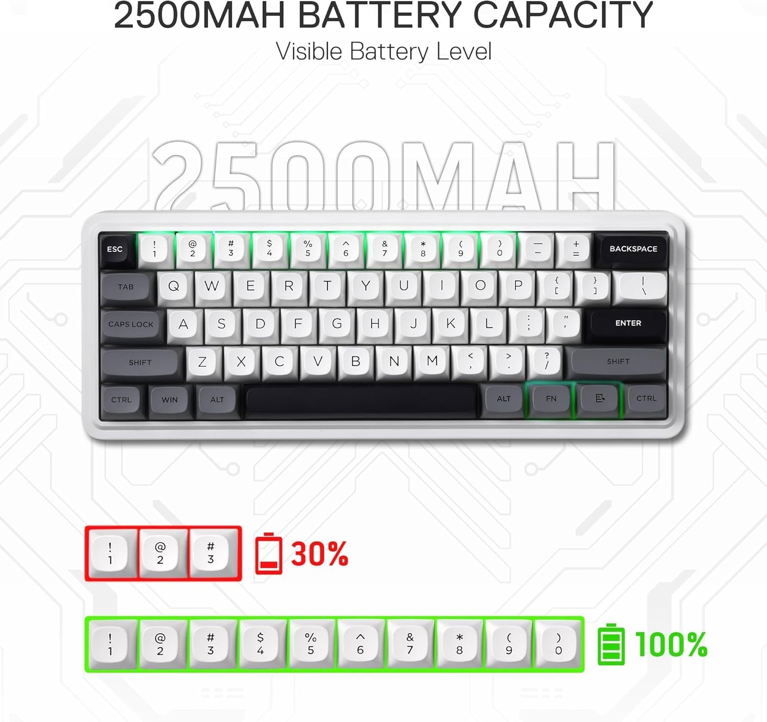 Redragon K722 PRO 60% Wireless Gasket RGB Gaming 61 Keys Hot-Swap Compact Mechanical 5-Layer Noise Dampening & Round PBT Keycaps Keyboard