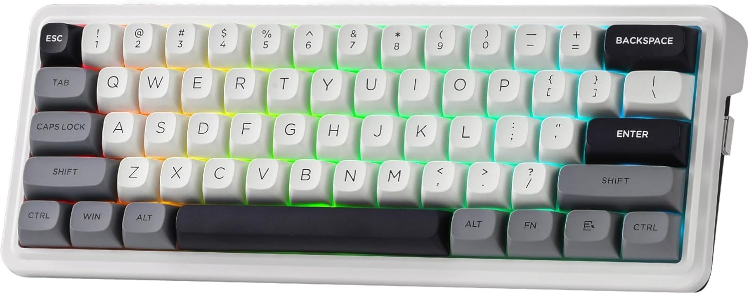 Redragon K722 PRO 60% Wireless Gasket RGB Gaming 61 Keys Hot-Swap Compact Mechanical 5-Layer Noise Dampening & Round PBT Keycaps Keyboard