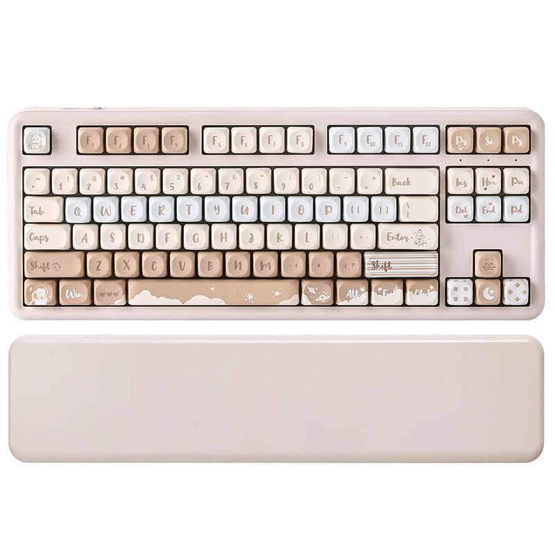 YUNZII B87 QMK/VIA Hot-Swap Mechanical Keyboard with Wrist Rest Butter - Cocoa Cream V2 Switch