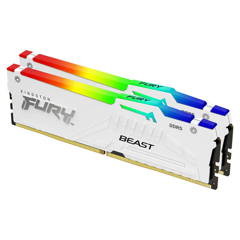 Kingston 32GB Fury Beast RGB CL36 6000MHz DDR5 RAM - White