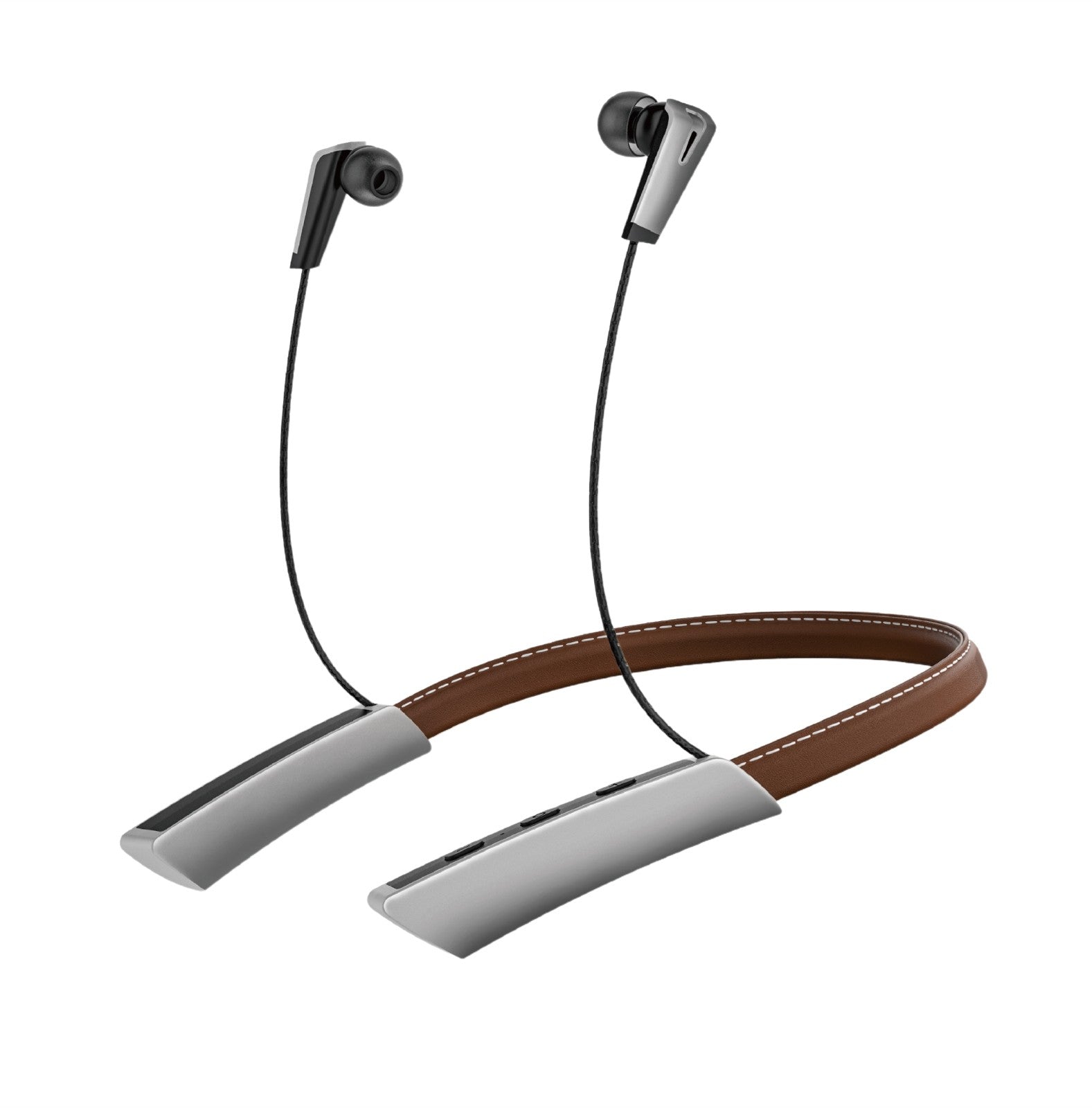 LS-23 Bluetooth Earphones Wireless Headphones Magnetic Sport Neckband Neck-hanging TWS Earbuds Wireless Blutooth Headset with Mic BROWN