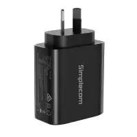 Simplecom CU265 Dual Port PD 65W USB-C + USB-A GaN Fast Wall Charger for Phone and Laptop